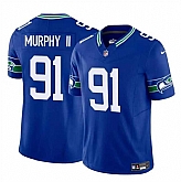 Men's Seattle Seahawks #91 Byron Murphy II Royal 2024 Draft F.U.S.E Throwback Vapor Limited Stitched Jersey,baseball caps,new era cap wholesale,wholesale hats
